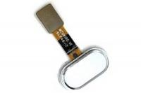 Шлейф для Meizu M5/ M5S с кнопкой Home белый (серебряный кант)