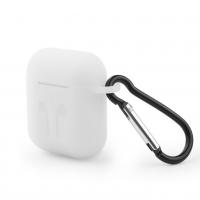 Чехол-кейс для наушников AirPods Pod Pocket силиконовый с карабином (07) прозрачный