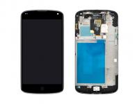 Дисплей для LG E960 Nexus 4 в рамке модуль с тачскрином черный