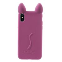 Чехол Koko Cat ушки для Apple iPhone X/XS (накладка/силикон) фиолетовый