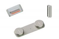 Кнопка включения (толкатель) для iphone 5S (комплект - вкл., громкость, блокировка), серебро