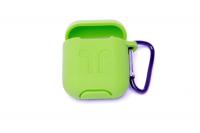 Чехол-кейс для наушников AirPods Pod Pocket силиконовый с карабином (10) зеленый