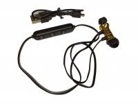 Беспроводные вакуумные наушники BTZ-3 Bluetooth черный-золотистый (пакет)