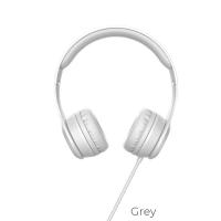 Наушники HOCO W21 Graceful charm wire control headphones серый