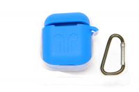 Чехол-кейс для наушников AirPods Pod Pocket силиконовый с карабином (12) синий