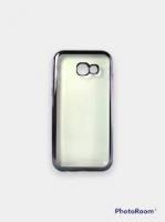 Чехол силиконовый с рамкой для Samsung J330 Galaxy J3 (2017)  серебро