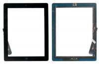 Тачскрин (сенсор) для ipad 3 с кнопкой и шлейфом, черный