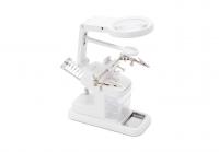 Держатель Fukai TH-7026 с лупой подсветка 10LED