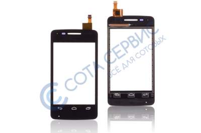 Тачскрин (сенсор) для Alcatel 4007D Pixi, черный, оригинал АСЦ