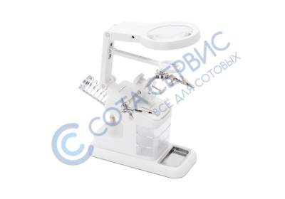 Держатель Fukai TH-7026 с лупой подсветка 10LED