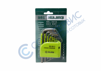 Набор ключей шестигранных HUIJIAQI 9612 H1.5 -6.0 7шт Cr-V