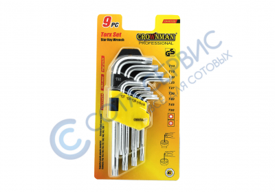 Набор ключей CROWNMAN 0440129 TORX T10-T50 9шт