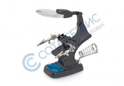 Держатель Fukai TH-7023 с лупой подсветка 2LED