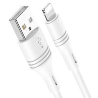 Кабель USB Lightning Borofone BX43 CoolJoy (1м) белый