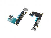 Шлейф для iPhone 6 Plus (серый) с разъемом для зарядки и аудио разъемом