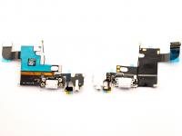 Шлейф для iPhone 6 (белый) с разъемом для зарядки и аудио разъемом