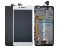 Дисплей для Lenovo S60 в рамке модуль с тачскрином белый