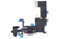 Шлейф для iphone 5c с разъемом зарядки (системным), разъемом гарнитуры и микрофоном 821-1705, черный