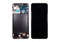 Дисплей Samsung A505FN/DS (A50) в рамке (черный) сервисный ориг 100% Super AMOLED