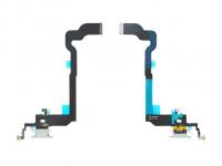 Шлейф для iPhone X (серый) c разъемом для зарядки/гарнитуры и микрофоном