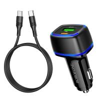 АЗУ USB+Type-C BOROFONE BZ14A dual port  + кабель Type-C-Type-C  20W+QC3.0  черный