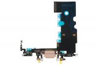 Шлейф для iphone 8  с разъемом зарядки (системным), разъемом гарнитуры и микрофоном, золото