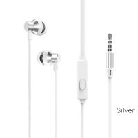 Наушники Borofone BM35 Farsighted universal earphones 3.5мм серебро