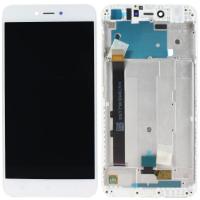Дисплей для Xiaomi Redmi Note 5A в рамке + тачскрин белый (ориг. матрица)