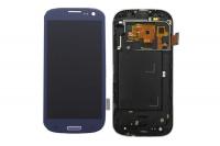 Дисплей для Samsung i9300 Galaxy S3 модуль с тачскрином в рамке синий (ориг. матрица)