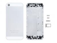 Корпус для iPhone 5S серебро (вставки белые)+держатель sim