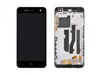 Дисплей для ZTE Blade V8 Mini в рамке модуль с тачскрином черный