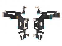 Шлейф для Apple iPhone 11 + разъем зарядки + микрофон (черный) ориг