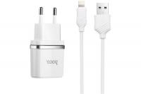 СЗУ USB HOCO C11 Smart1A (1 USB) и кабель Lightning  , белый