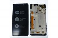 Дисплей для Lenovo A6010 модуль с тачскрином в рамке черный