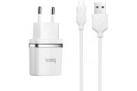 СЗУ USB HOCO C11 Smart 1A (1 USB) и кабель micro-USB  , белый