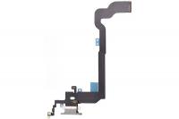 Шлейф для iphone X с разъемом зарядки (системным) 821-01602-02 белый HQ