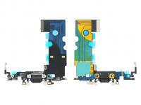 Шлейф для iPhone 8/iPhone SE 2020 (черный) c разъемом для зарядки/гарнитуры и микрофоном