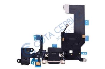 Шлейф для iphone 5 с разъемом зарядки (системным), разъемом гарнитуры и микрофоном (821-1417), черны