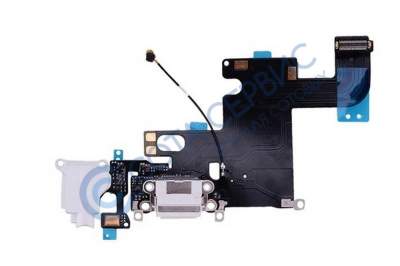 Шлейф для iphone 6  с разъемом зарядки (системным), разъемом гарнитуры и микрофоном 821-1853, белый,
