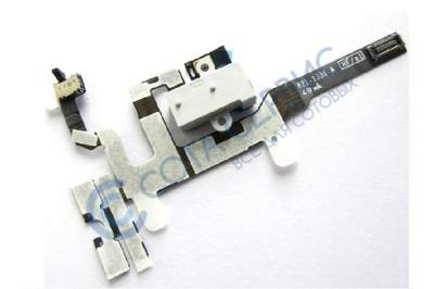 Шлейф для iphone 4s с разъемом гарнитуры, кнопками громкости и MUTE 821-1336, белый, HQ