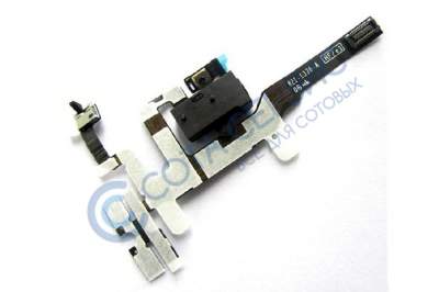 Шлейф для iphone 4s с разъемом гарнитуры, кнопками громкости и MUTE 821-1336, черный, HQ