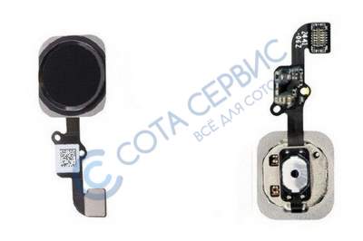Шлейф для iphone 6 / 6 Plus на кнопку HOME, в сборе с клавишей Touch ID 821-2441, черный