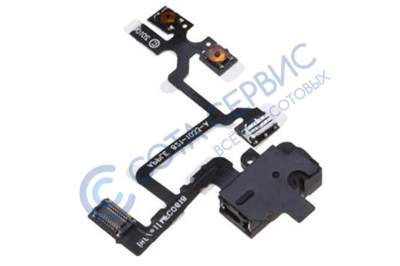 Шлейф для iphone 4 с разъемом гарнитуры, кнопками громкости и MUTE 821-1033, черный