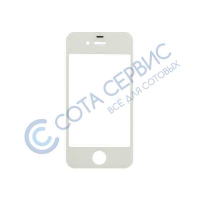Стекло для Apple iPhone 4/ 4S, белое, AA